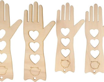 4 pcs 2 sets Mitten Medium Large Stretchers Wooden Glove Forms Wool Knitting Tools Blocker Blockers Knitting Board