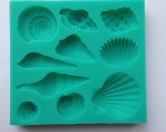 Shells Seashell Silicone mold Soft Silicone Mold Fondant Mat Cake Decorating Cupcake Baking Tools Supplies Cookies Wedding Embossing