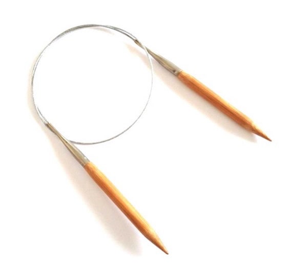 MILWRD Aiguilles à Tricoter Circulaires Fixes En Bambou, 80 Cm, Naturel, 4 Mm
