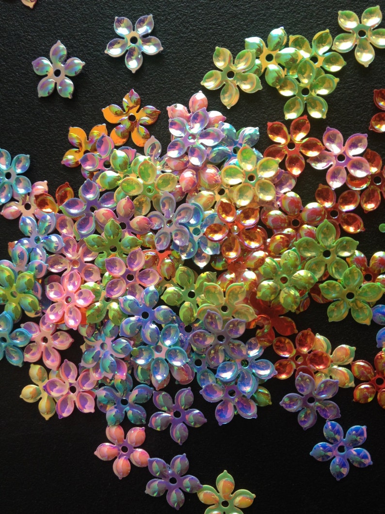 100 Pcs Flower Sequins Scrapbooking Crafts Embellishments Card Making ...