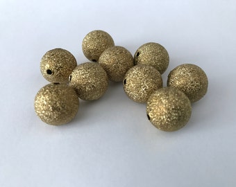 20 pcs Copper Gold Spacer Glitter Beads Round Copper 14mm Bead Jewelry Making Shimmer Copper Tools Supply 111G