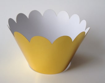 12 pcs Belle or métallique Mariage Cupcake Liner Liner Baking Cup Cupcake Wrappers Or Cupcake Wrappers Brillant