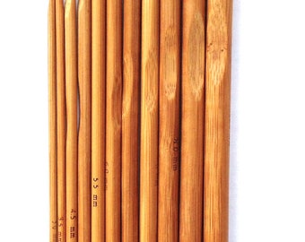 Brand New! 12 pcs Set Bamboo Carbonized Crochet Hooks Sizes 3.0mm to 10mm Brown Finish Weave Knitting Crochet