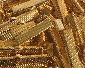 180 Gold Plated Necklace Necklace Bracelet Ends Bead Caps Clasp Cord End Clasps Crimp 17G