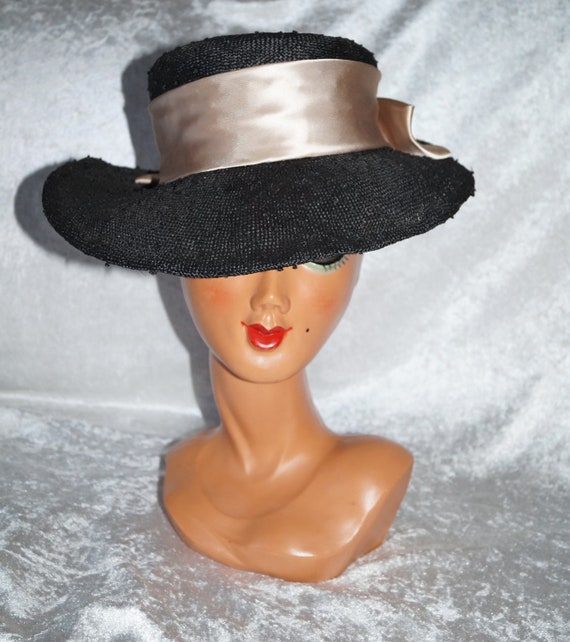 1950's Hat Summer Hat Bast