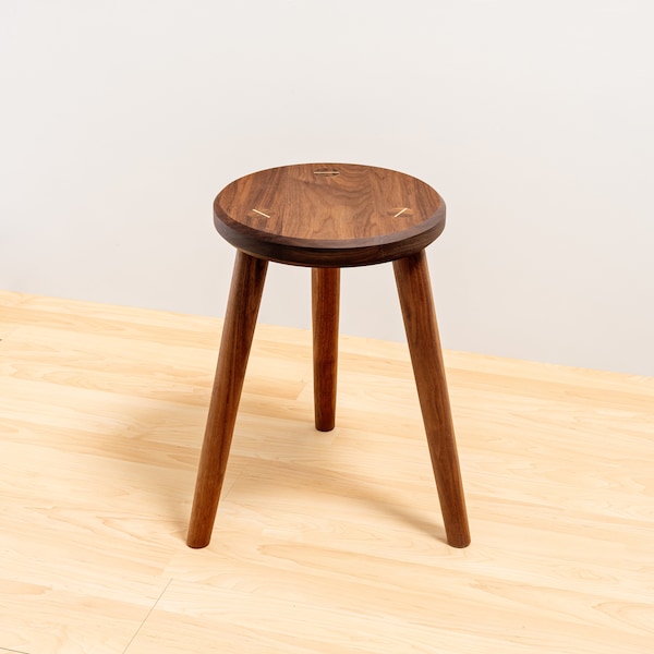 Three legged stool-Walnut wood