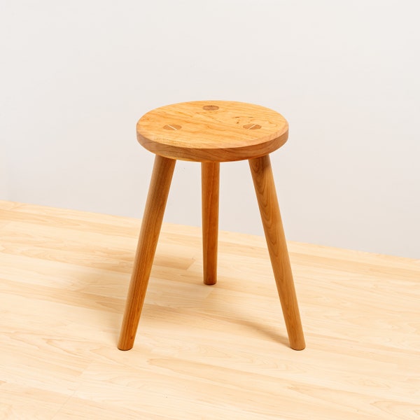 Three legged stool-cherry wood