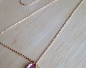 Gold hair chain, Pink gemstone pendant, Drop pendant or double loop