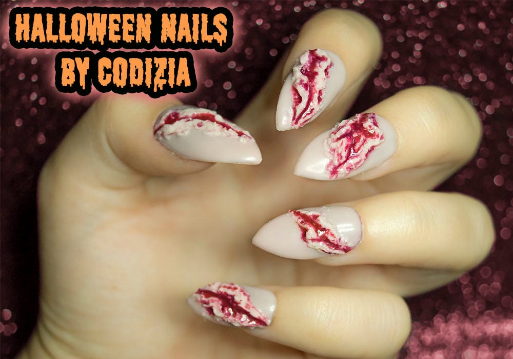 Halloween Nails Press On Nails Creepy Nails Fake Nails Etsy