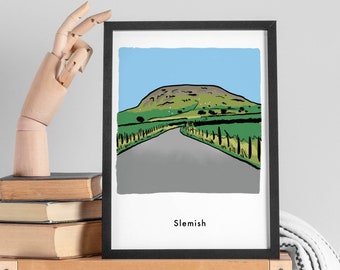 Slemish Mountain, Wall Print, Northern Ireland Hills, Paysage irlandais, Glens of Antrim, St Patrick