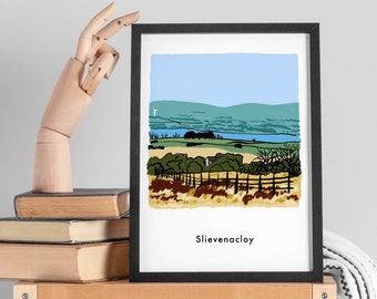 Vue depuis Slievenacloy, Belfast Hills Art, Nature Walk Print, Comté d’Antrim, Paysage irlandais, Irlande du Nord