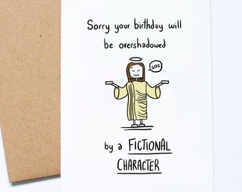 Christmas Birthday, December Birthday, Card for an Atheist, Happy Birthmas, Fictional Character, Birthday around Xmas