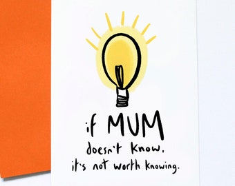 Mum Knows Best, Mother's Day Card, Call Mum, Card For Mum, Cute Card To Mum