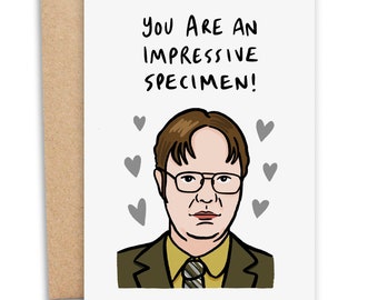 Funny Dwight Card, Anniversary Card, The Office Love Card, Impressive Specimen, Card For Her, Office Romance