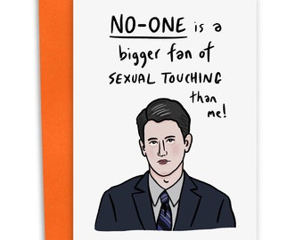 Gabe Lewis Card, Funny Valentine's Cards, Gabe From The Office, Sexual Touching, The Office Quote