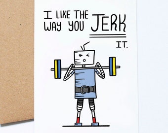 Crossfit Birthday Card, Clean and Jerk, Anniversary Card, Crossfit Greeting Card, Workout Card