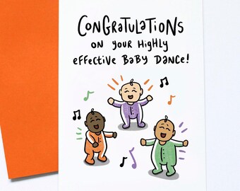 Funny Pregnancy Card, Baby Dance, Cute Celebration, Congrats New Baby, Pregnant Announcement