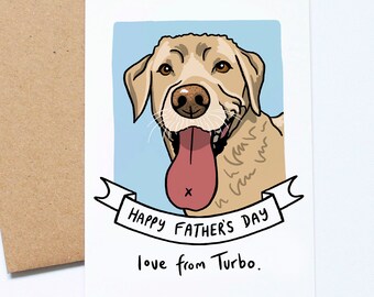 Personalised Labrador, Father's Day Card From Dog, Custom Name, Dog Dad, From Labrador