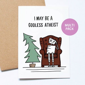 Atheist Holiday Greeting Cards, Winter Solstice, Funny Christmas Cards, Heathen Xmas, Non - Religious, Pack of 10