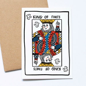 King of Farts, Playing Cards, Funny Birthday Card, For Dad, For Husband, Father's Day Card, For Him, Farting Puns