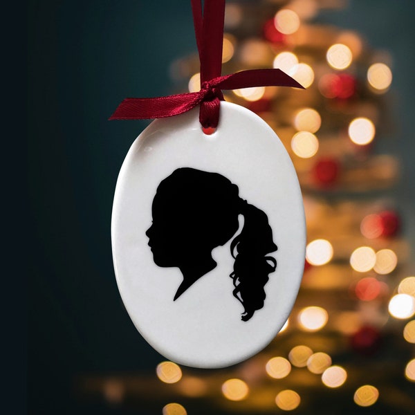 Custom Silhouette, Personalised Christmas Ornament, Child Portrait, Gift for Grandparents, Christmas Tree Decoration