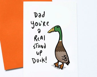 Stand Up Duck, Funny Father's Day, Tall Boy, Duck Card, Ey Up Duck