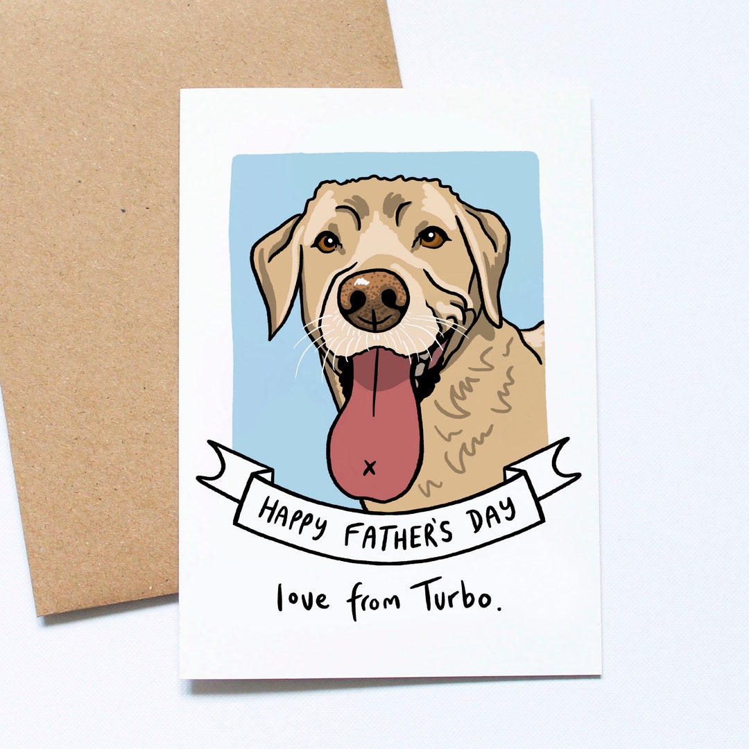 Personalised Labrador, Father's Day Card From Dog, Custom Name, Dog Dad ...