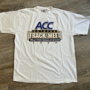 Vintage 90s DISNEY ACC Conference Logo T Shirt 1998 Outdoor Track Meet
