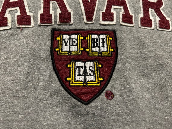 Vtg 2000s Harvard University Hoodie Sweatshirt Cr… - image 7