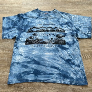 VTG 90&#39;s Australia Great Barrier Reef Water Animal Print T shirt Cairns Large Fish