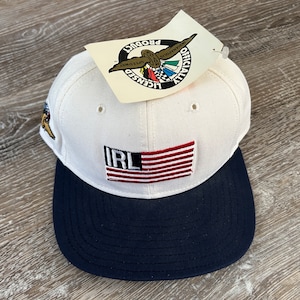 NEW vtg IRL Racing Hat Snapback 90s Indycar League Delong Indianapolis Motor Speedway