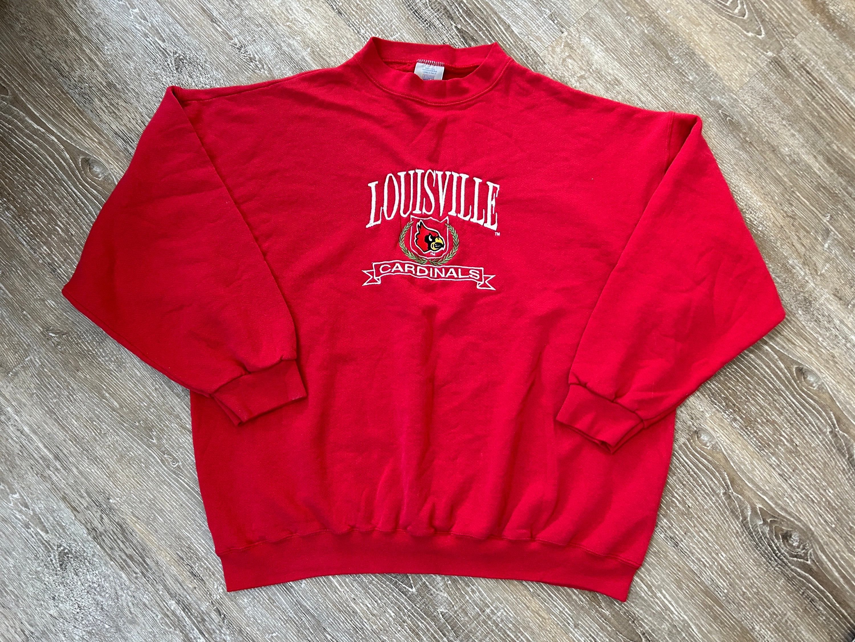 Vintage University of Louisville Cardinals White Crewneck Sweatshirt S –  812 Vintage