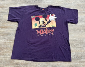 VTG Disney Mickey Mouse T Shirt Big Print Logo Face Double Sides Woman’s 3XL