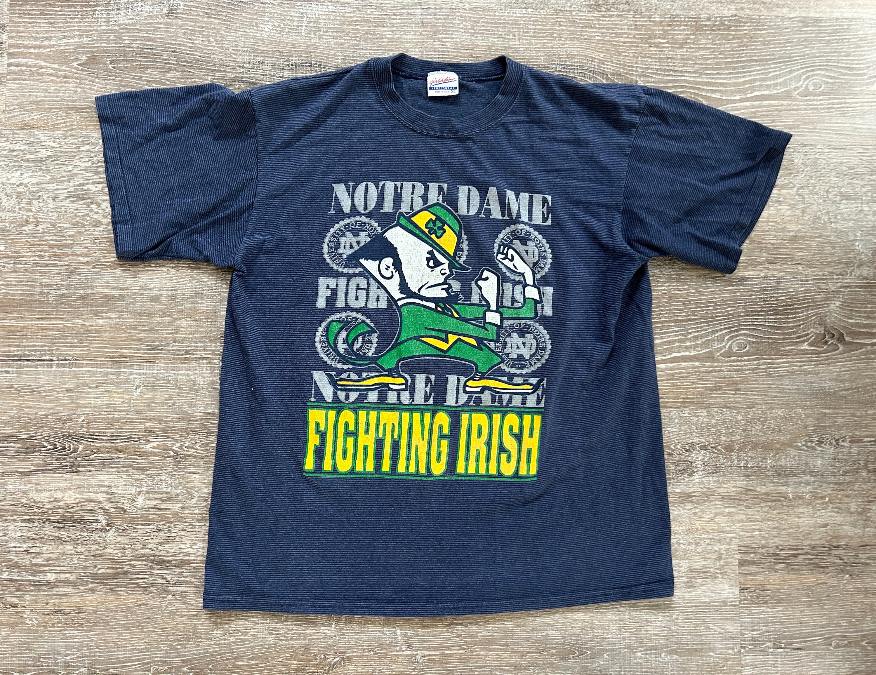80er Vintage Notre Dame Fightin' Irish University ND Fighting ncaa College Ärmelloses Tank Top T-Shirt - LARGE
