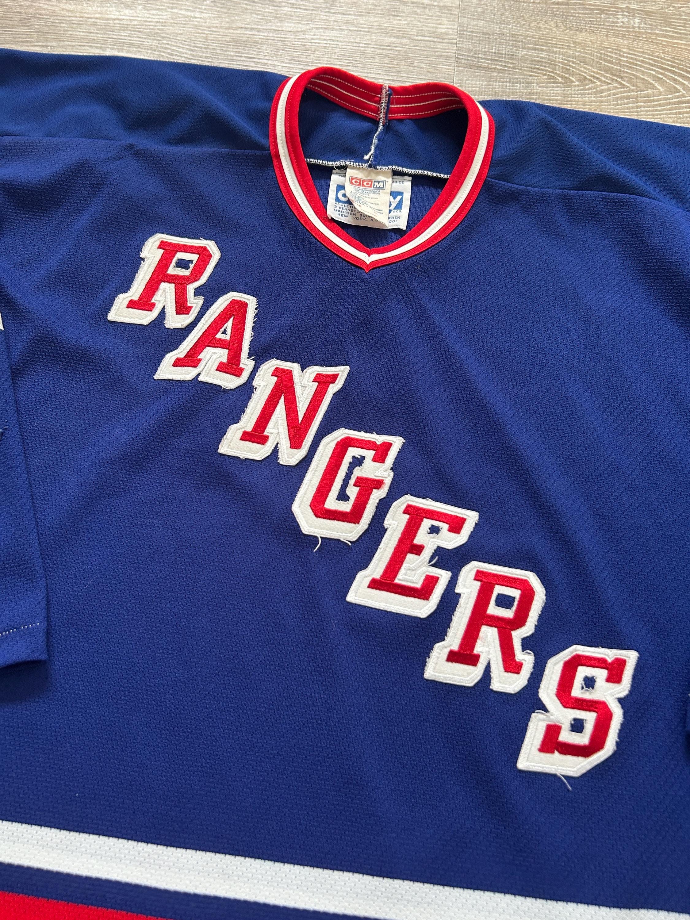 Vintage 90s New York Rangers Jersey CCM Maska Cosby Blue