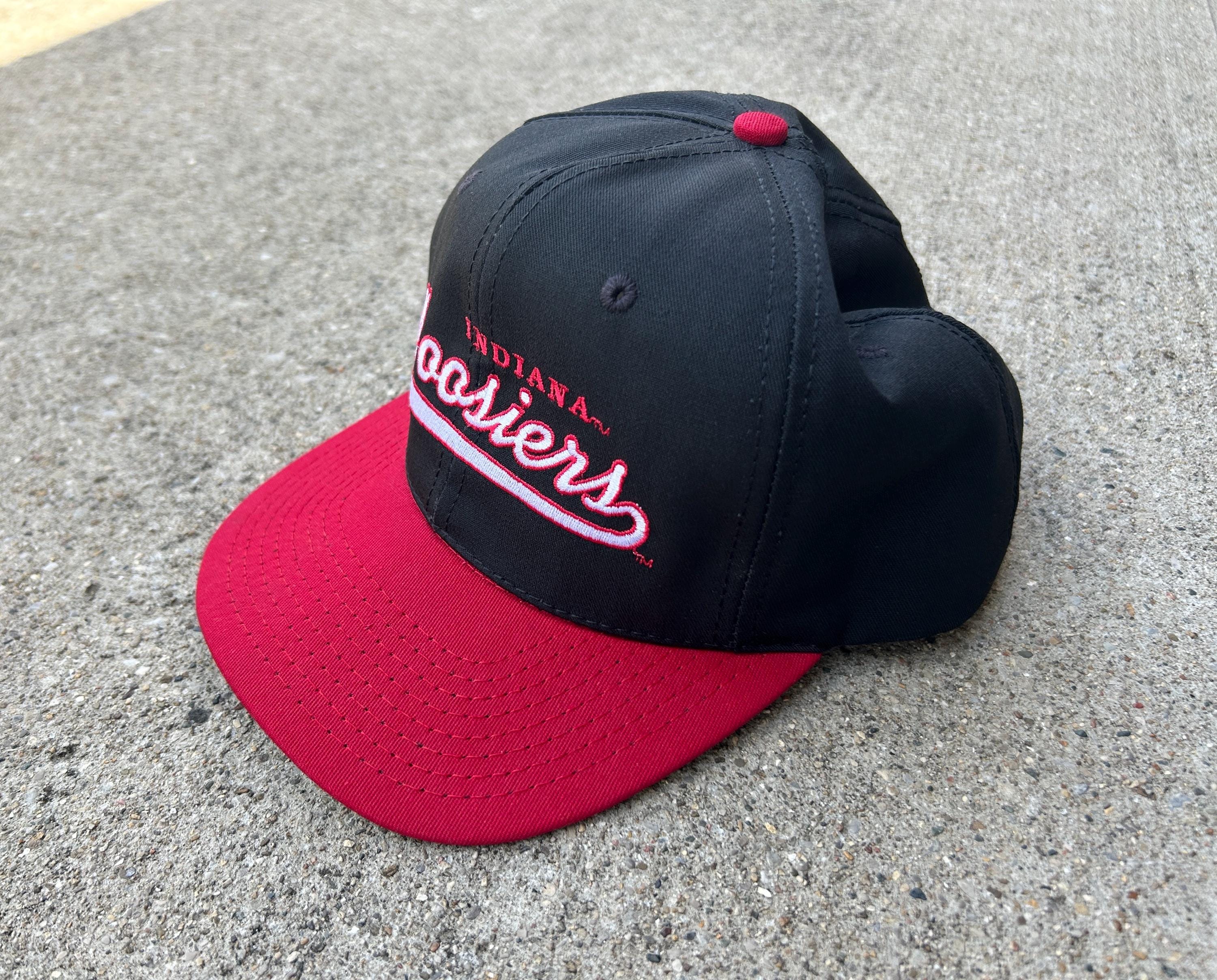 NWT Indiana Hoosiers IU VTG Block Spellout Snapback Hat Script Basketball 90s Vintage 90s Indiana Hoosiers Snapback Hat IU University  main image 3