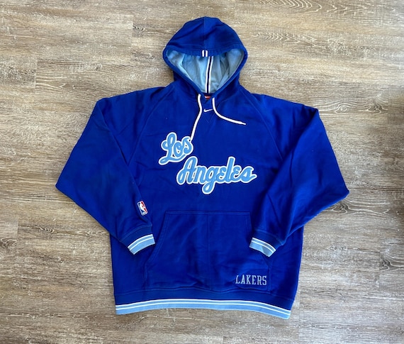 Vtg 2000s LA Lakers Center Check Hoodie Sweatshirt NIKE