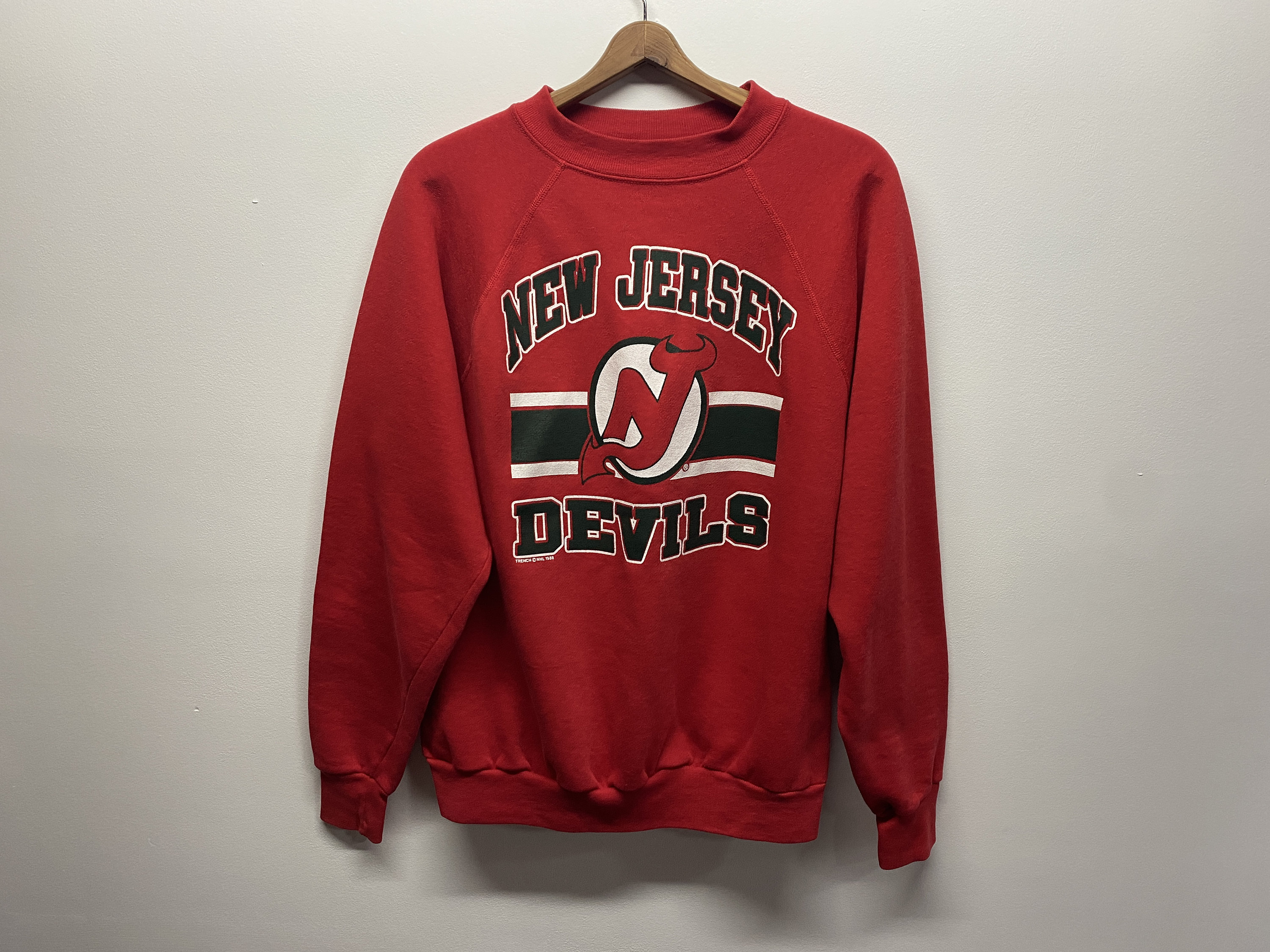 New Jersey Devils NJ Ice Hockey Vintage Crew Sweatshirt - Trends