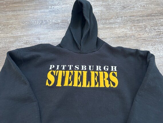 Vtg 90s Pittsburgh Steelers Russell Athletic hood… - image 4