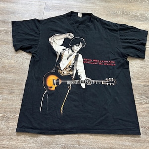 Vintage 90s John Mellencamp 1992 Concert T Shirt Guitar Whenever We Wanted XL