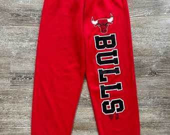 VTG 1991 Chicago Bulls Pants Pantalons de survêtement Joggers Sweats trench des années 90 NBA Basketball