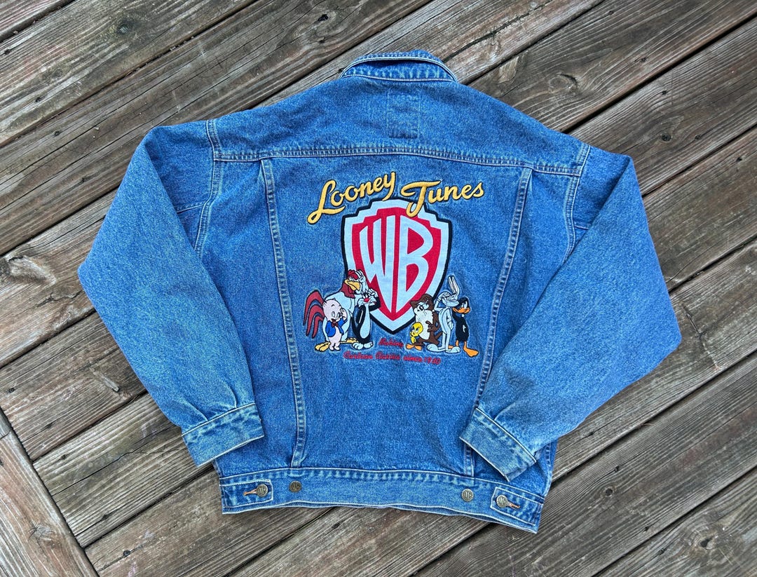 Veste Denim Vintage Batman Warner Bros Années 90 - Taille S - État Rare Et Excellent