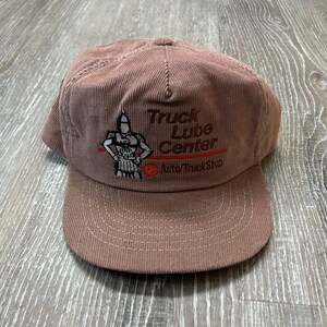 VTG 80s Truck Lube Center Racing Corduroy trucker Snapback hat Mechanic