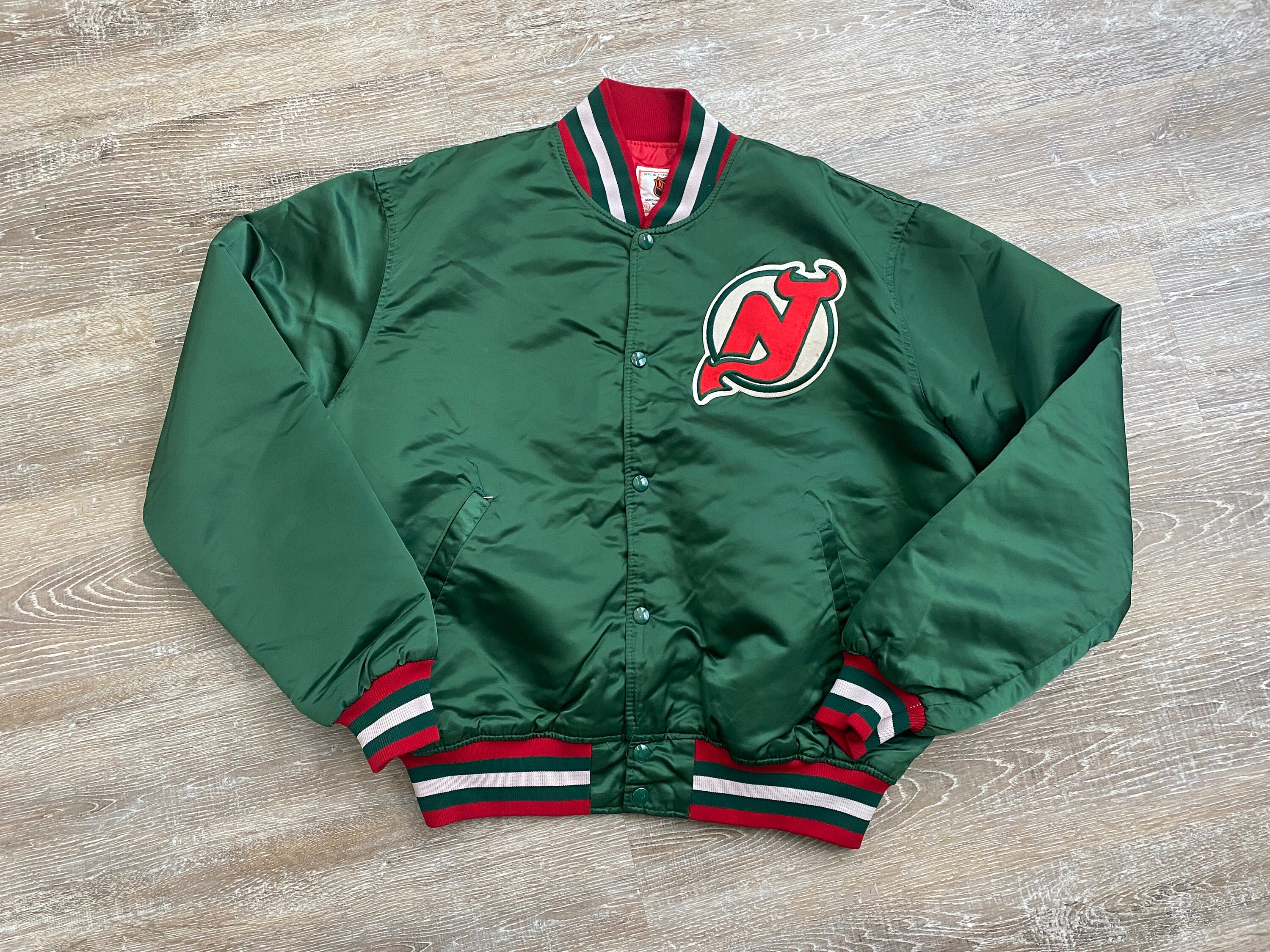 1990's NEW JERSEY DEVILS STARTER SATIN VARSITY JACKET XL