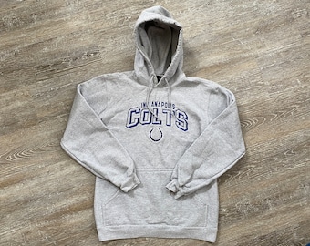 VTG 2000s Indianapolis COLTS Hoodie Sweatshirt Reebok Embroidered GRay