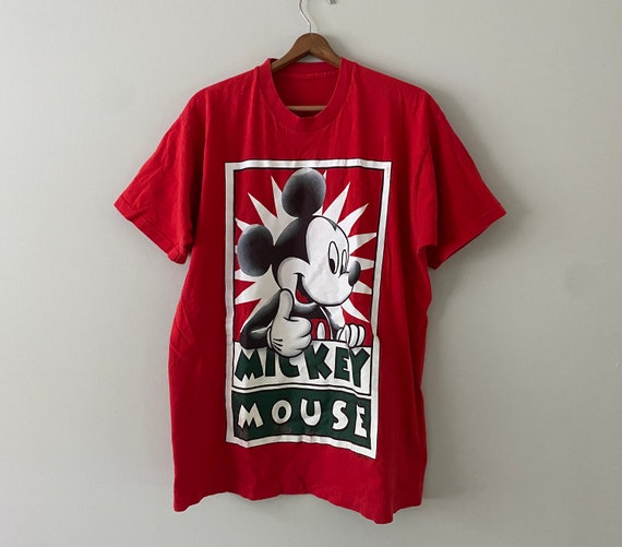 Vintage 90s Mickey Mouse T-Shirt Single Stitch BI… - image 1