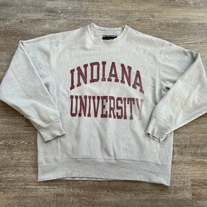 Vtg 90s Indiana Hoosiers Reverse Weave Champion Sweatshirt 