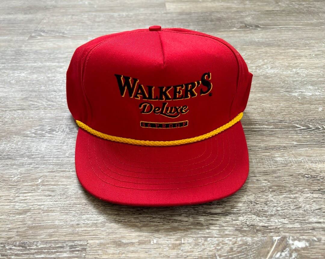 Vintage 80s Walkers Deluxe 86 Proof Trucker Snapback Hat USA