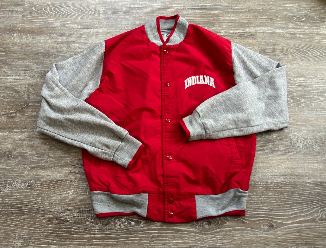 Vtg 90s Indiana Hoosiers Windbreaker Jacket IU Chalk Line Snap up Bomber Medium Etsy Canada