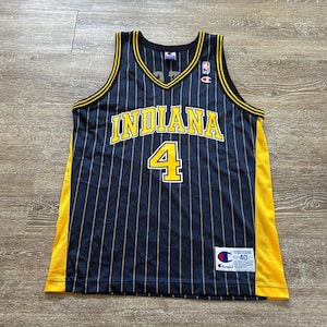 Vintage 90s Champion Jersey Indiana Pacers NBA Pinstripe #4 Travis Best sz 40 Medium